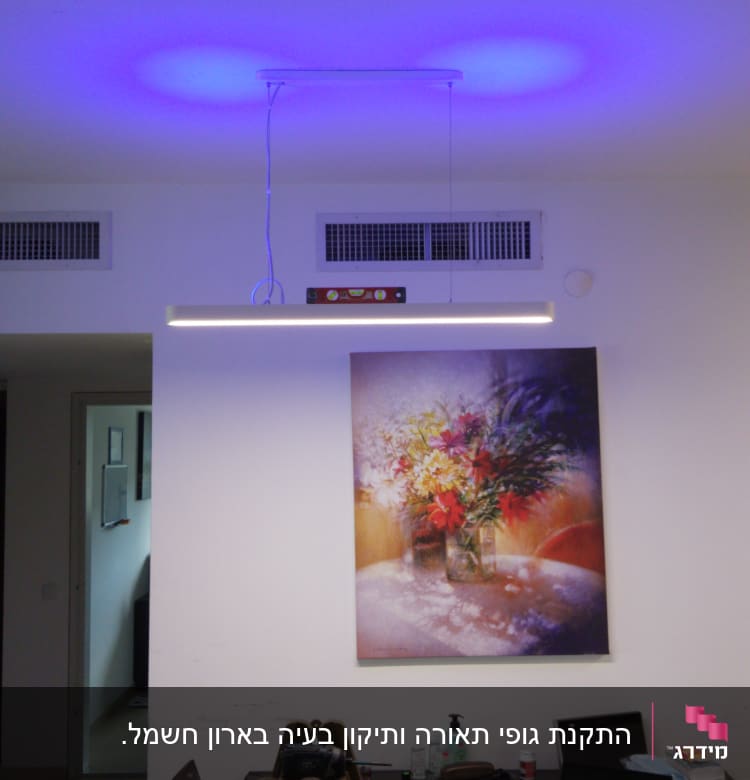 תיק כלים של חשמלאי עם סולם ומנורה תלויה